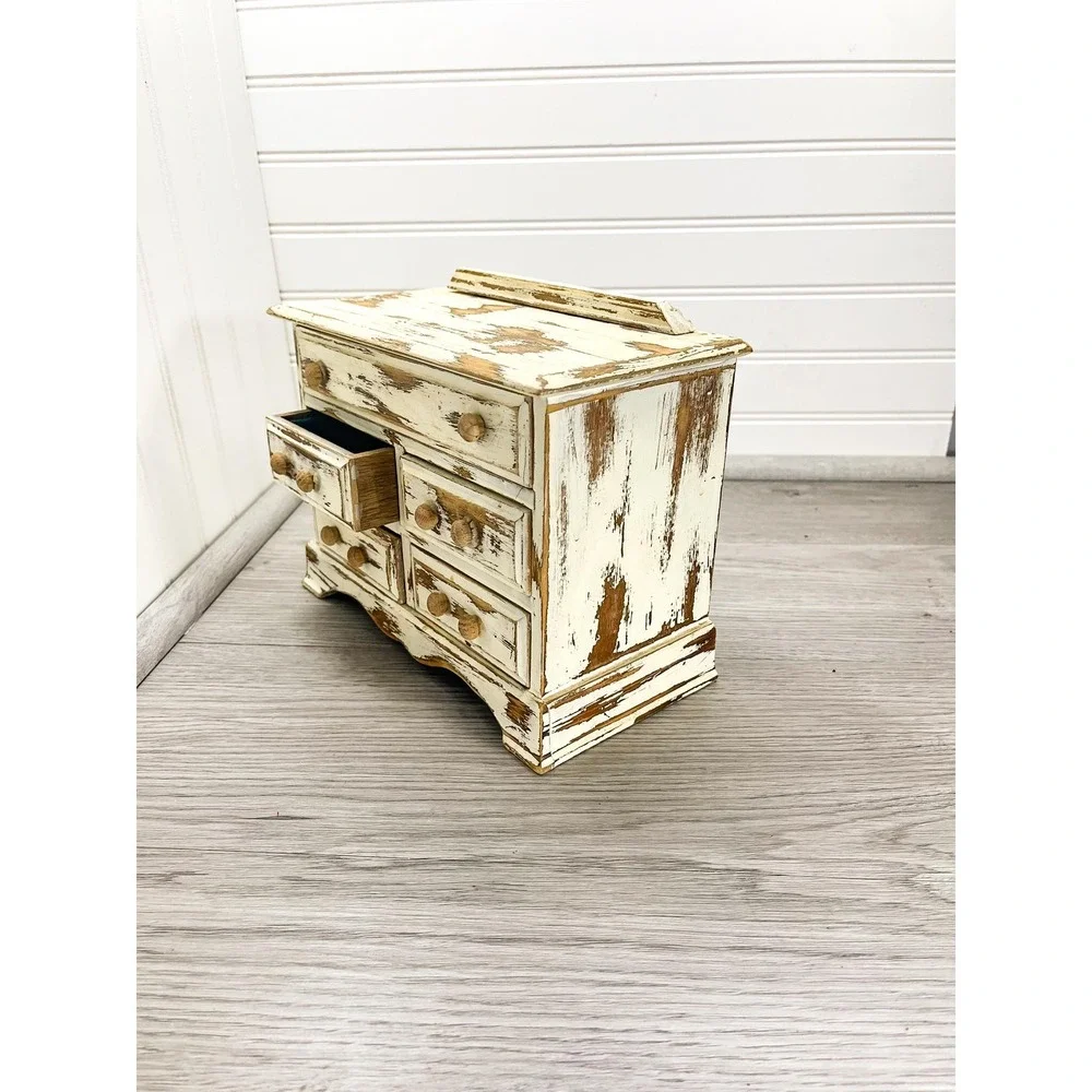 MCM Wooden Musical Jewelry Box - Vintage Trinket Box